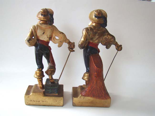 A pair of swashbuckler pirate bookends made by the Armor Bronze Company circa 1928 — image 3